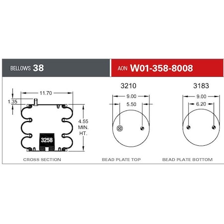 Firestone 38R 38DRB3/4CFBN2BN, W013588008 W013588008